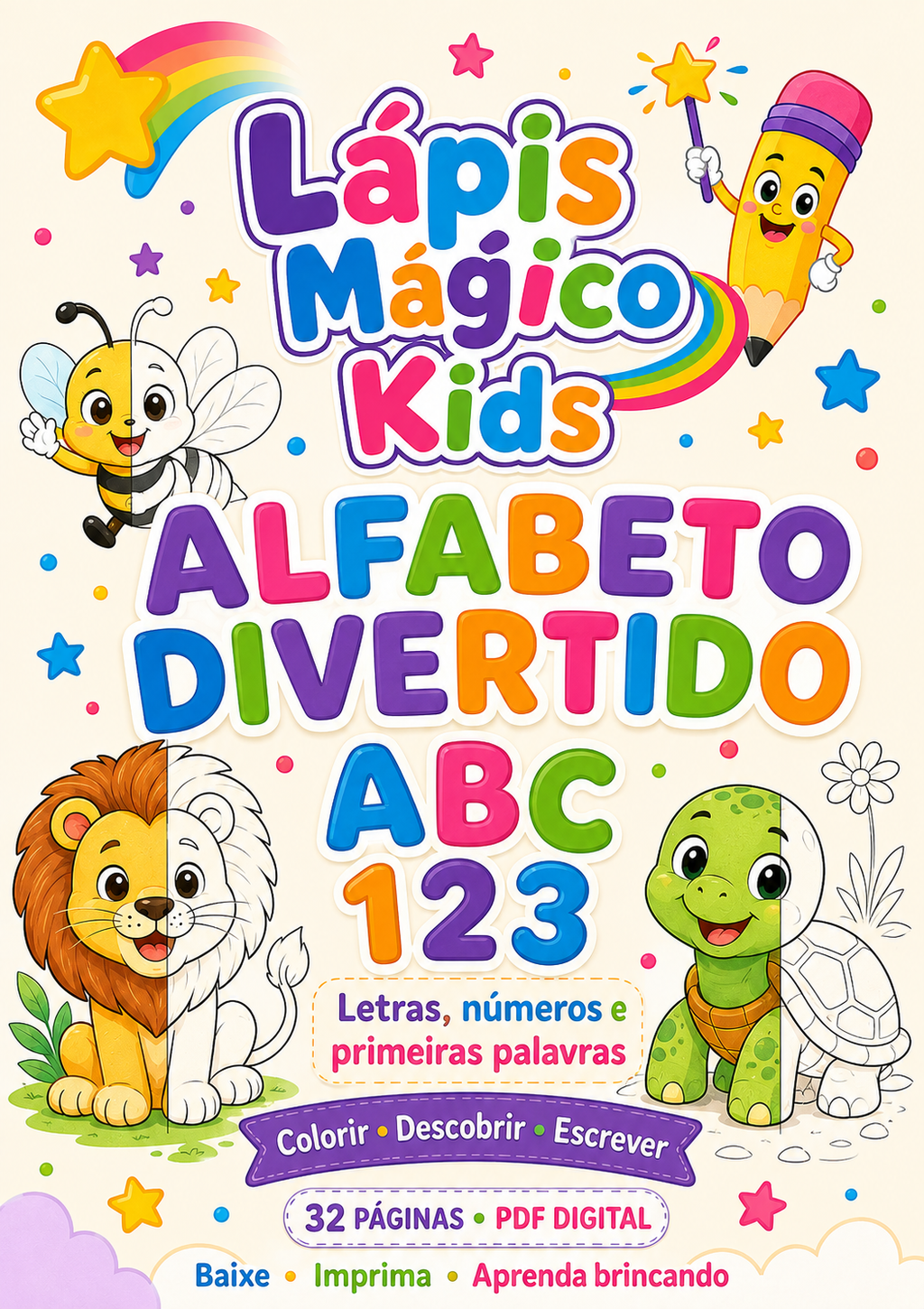 Lápis Mágico Kids — Alfabeto Divertido para Colorir e Aprender