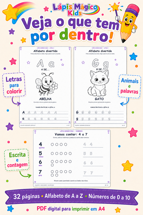 Alfabeto Divertido — colorir e aprender